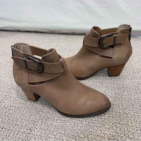 VIONIC Rory Leather Buckle Strap Ankle Booties Boots Tan Women Size 7.5 322RORY, - Picture 2 of 16